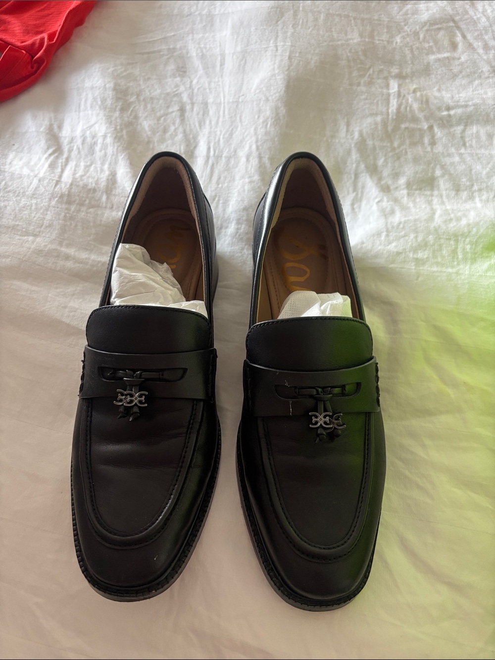 Black Leather Slip-On Loafers